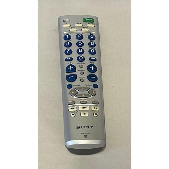 Sony RM-V302 Silver TV VCR Cable DVD Universal Programmable Remote Control - Picture 1 of 8